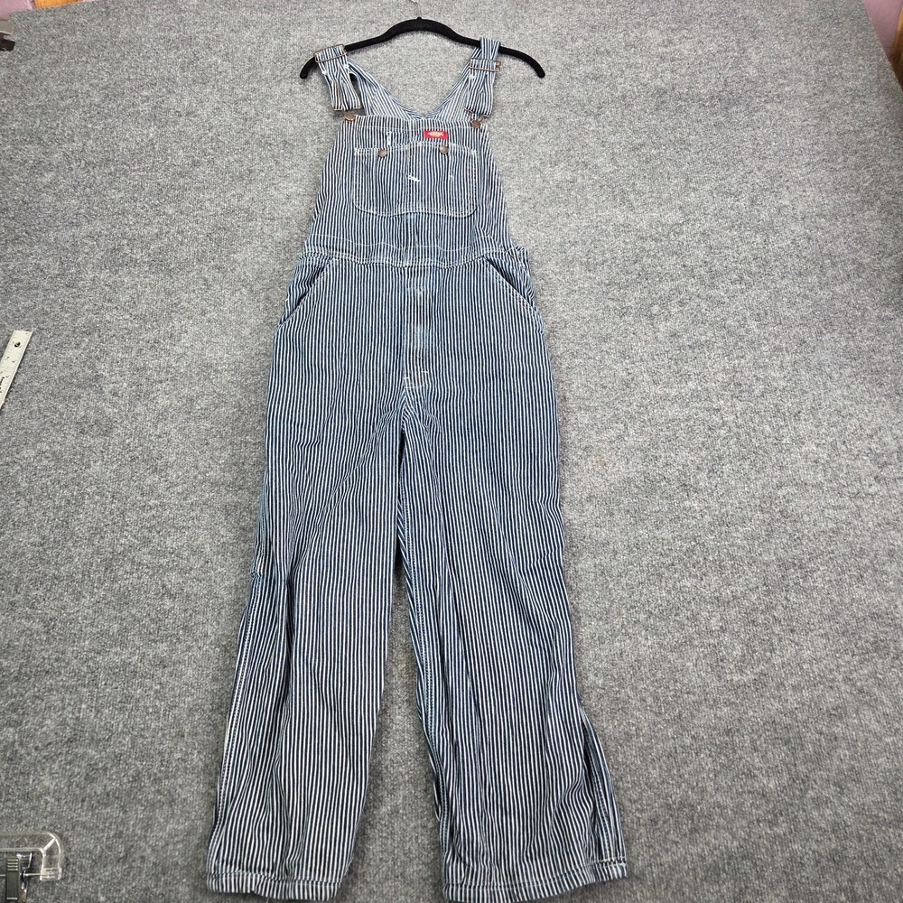 Dickies Denim Bib Overalls Hickory Stripe Conductor Train Railroad 32x30